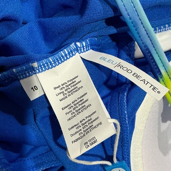 Bleu Rod Beattie Blue Multi-Print One Piece Swimsuit - Size 10 - NWT - Picture 3 of 4